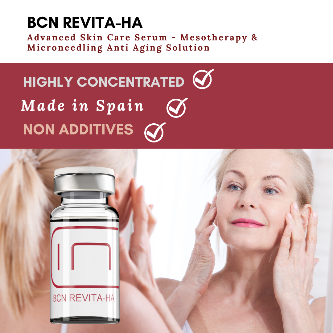 BCN Revita HA mesotherapy product made in Spain, Highly concentrated, antiaging microneedling solution