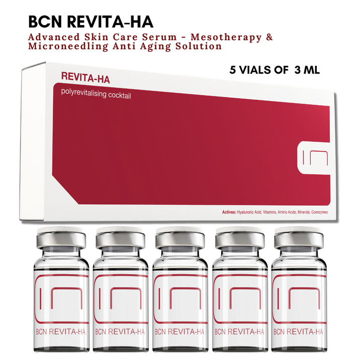 BCN Revita HA antiaging serum with hyaluronic acid booster serum for microneedling , 5 vials of 3 ml