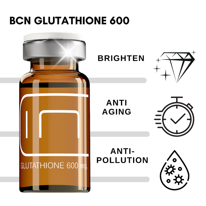 Glutathione 600 mesotherapy vials, microneedling serum for skin lightening and antioxidant benefits