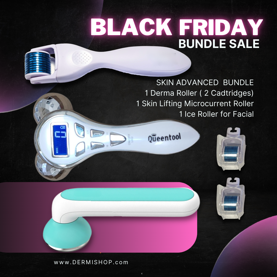 Gua Sha Face Rolle with Derma Roller and Ice Roller a bundle for Black Friday Deals