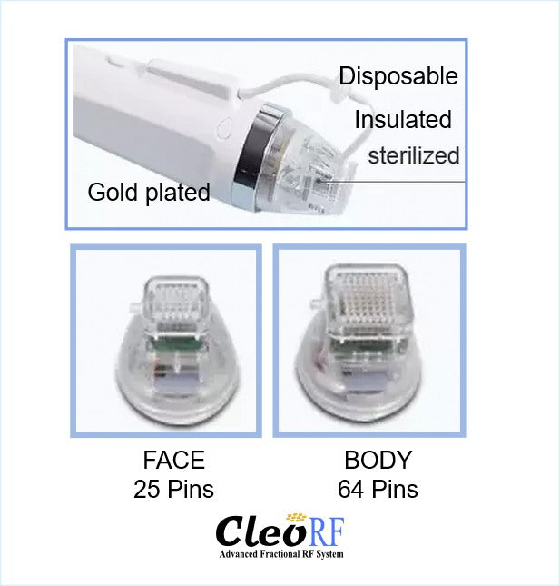 Cartridges for RF Microneedling Machine, 25 Pins Insulated Gold Microneedling Head