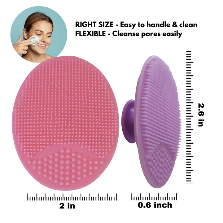 Facial cleansing brush - Natuderma  Soft Silicone Facial Cleansing Brushes, Face Exfoliator, Face scrubber for Deep Cleansing and Unclog Pores, great gifts for teenagers, mother's day and all occasion