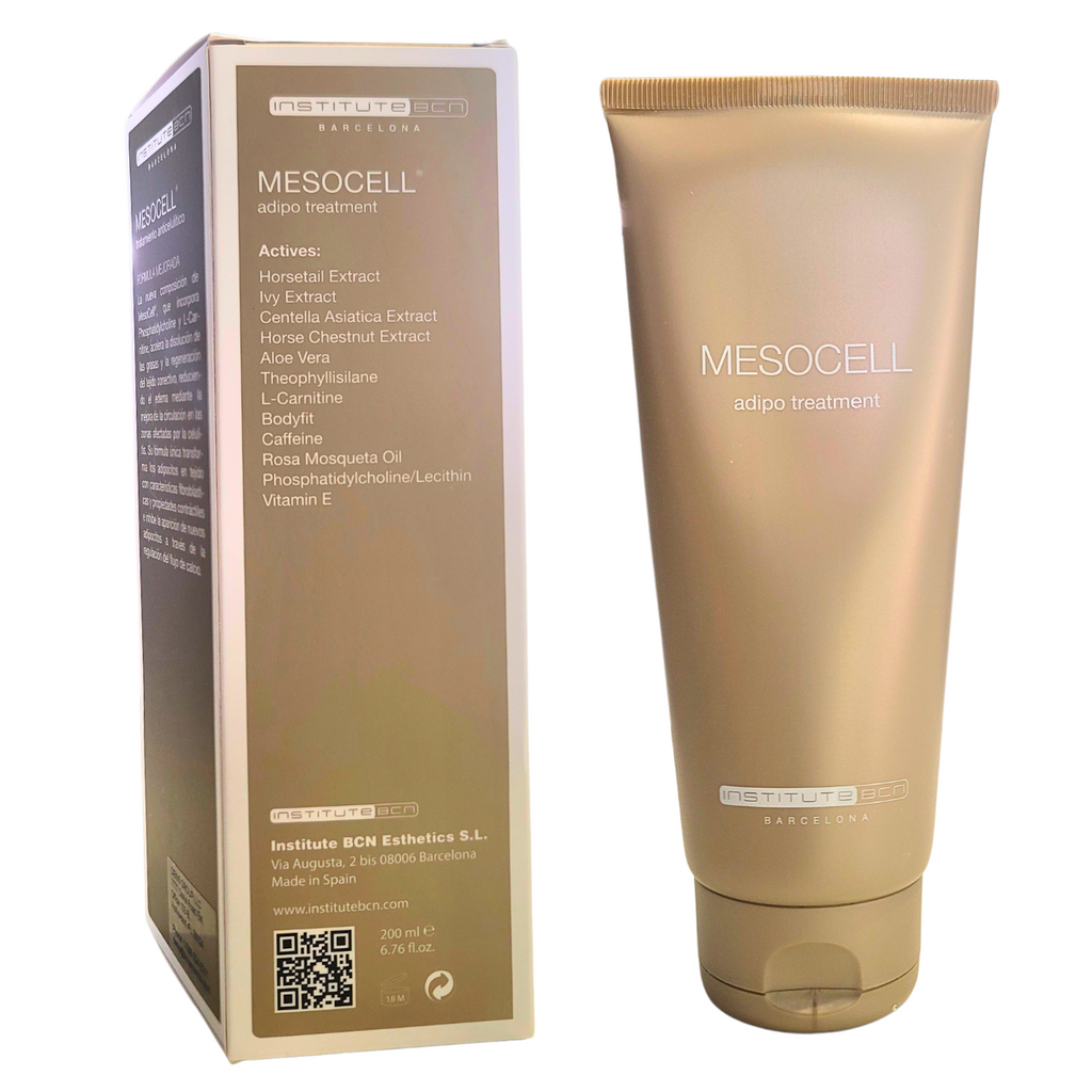 Mesocell adipo treatment tube , Box and 200 ml tube made in Spain, contain l-carnitine, caffeine and phosphatydilcholine.