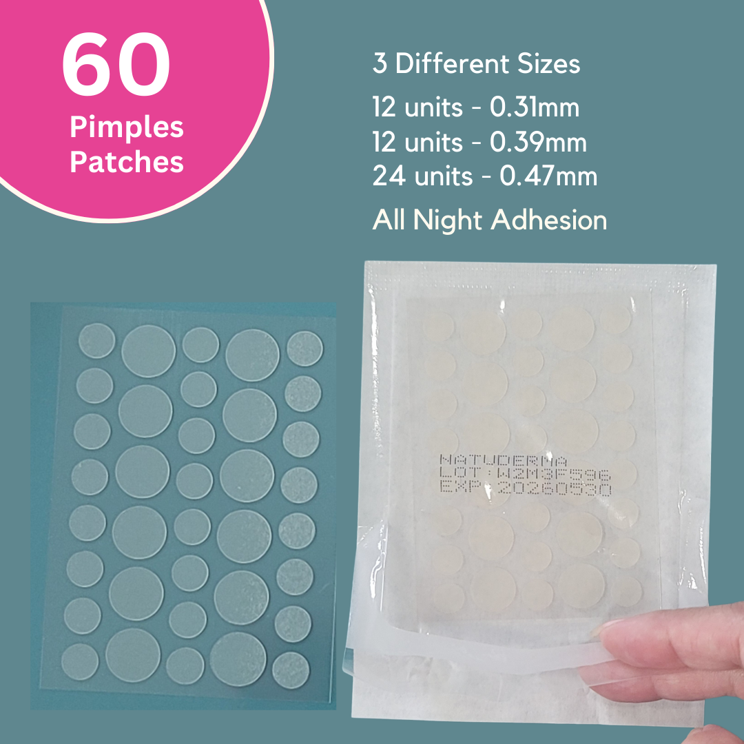 Pimple patches , pimple patches for face , acne treatment, acne patches for face , acne patches , pimple patch , parches para acne. Natuderma 60 pimples patches of 3 sizes, 12 x 0.31 mm, 12 x 0.39 mm y 24 x 0.47mm