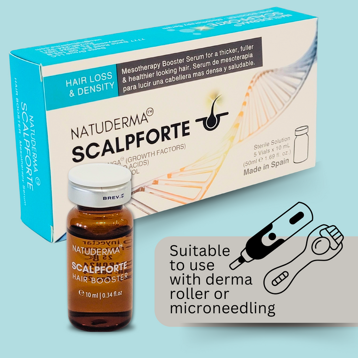 Natuderma Scalpforte Mesotherapy Booster Serum for Hair loss, Alopecia, Thinning Hair  with Biotin, Amino Acids and Growth Factors