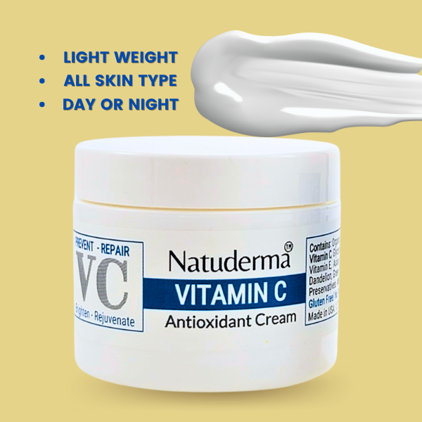 Natuderma Vitamin C BRIGHTENING ANTIAGING Cream for all skin type, for day and night, light weight.