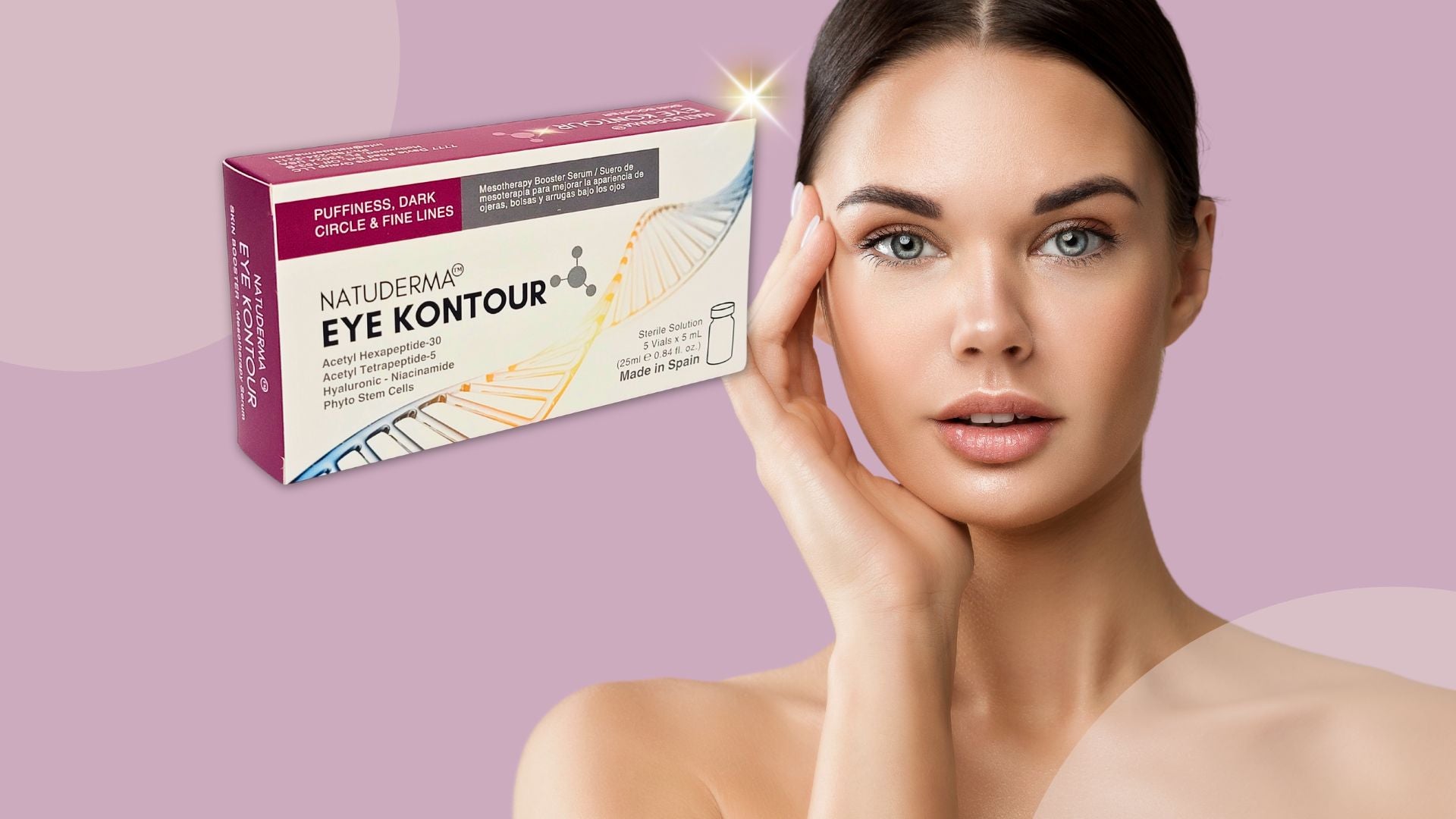 Natuderma Puffiness, Dark Cicles, Fine Lines Serum "EYE KONTOUR" compatible with microneedling and mesotherapy