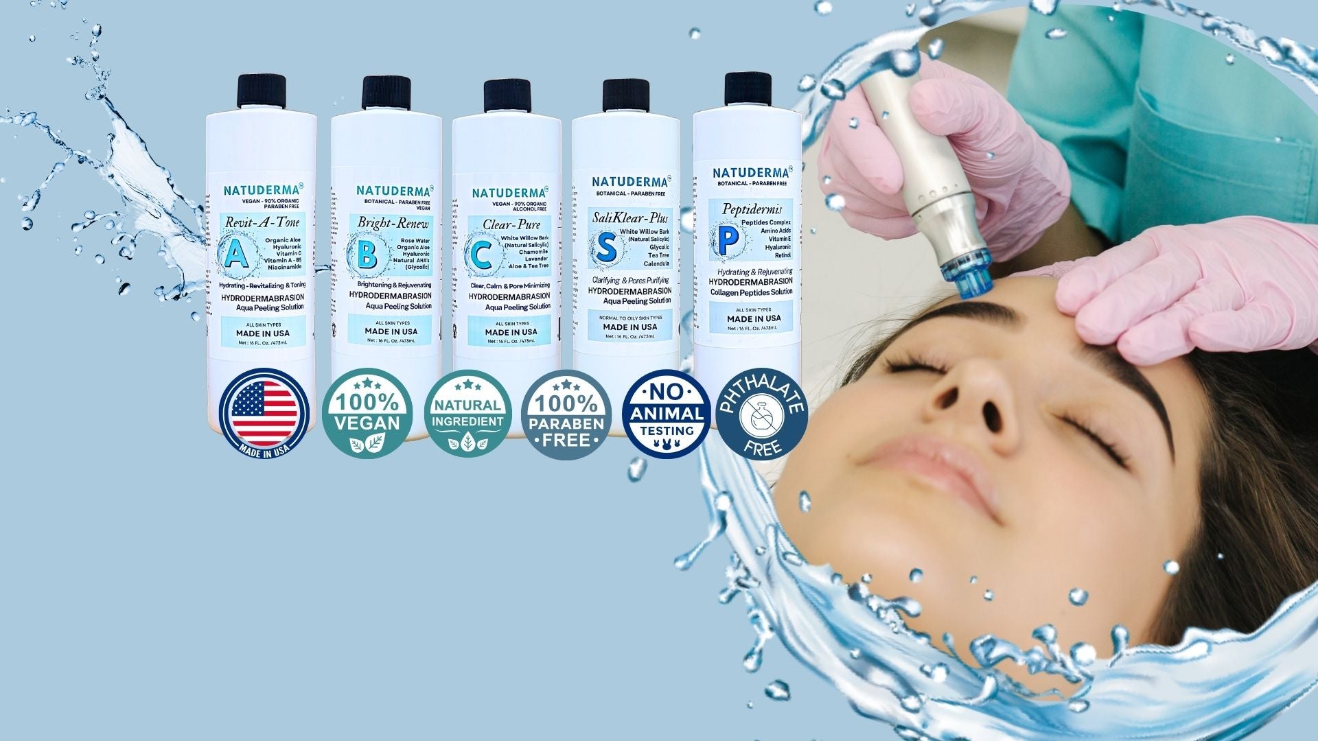 Natuderma hydrodermabrasion serum for hydrafacial machines