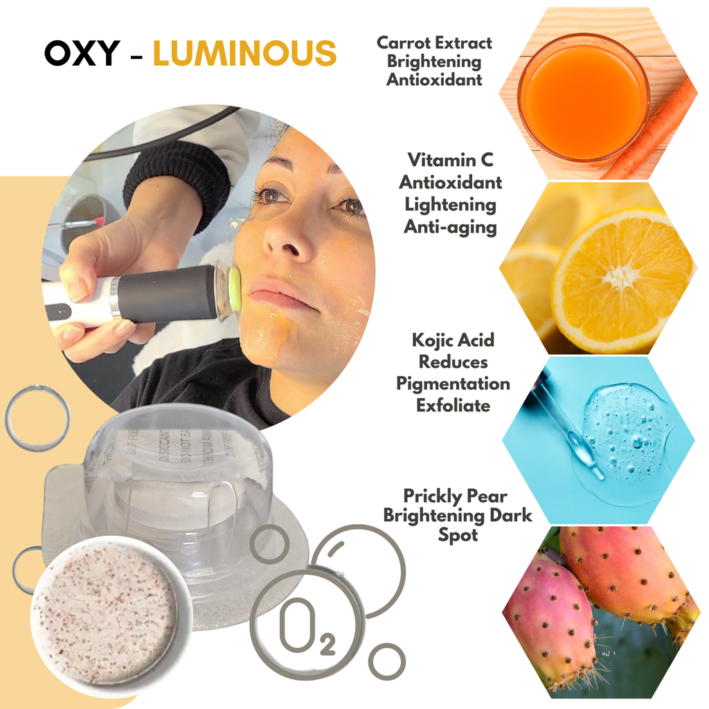 Oxygen Facial Pods - Luminous Brightening Facial Kit, 6 gel, 6 serum, 6 pods