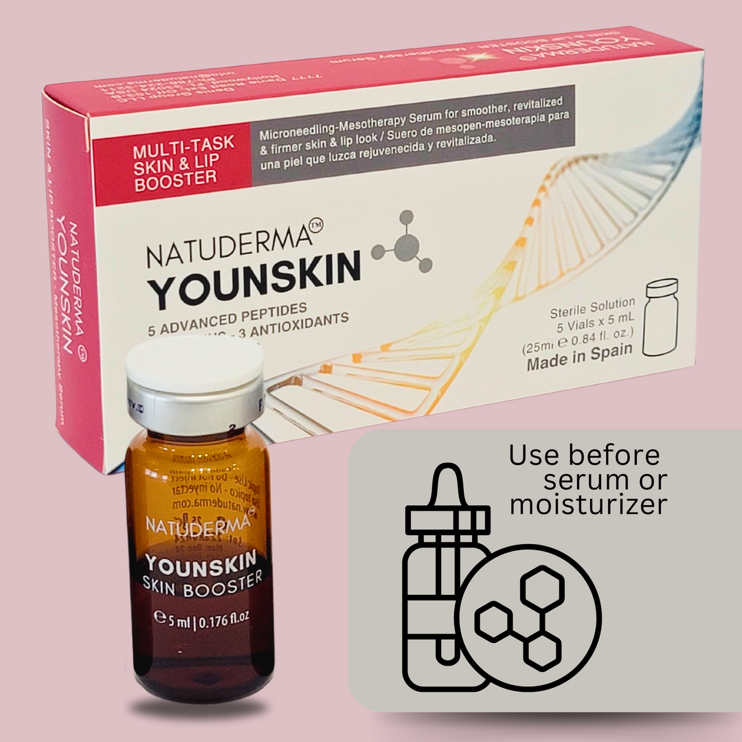 Microneedling serum with advanced peptides and vitamins, Younskin by Natuderma, skin rejuvenation