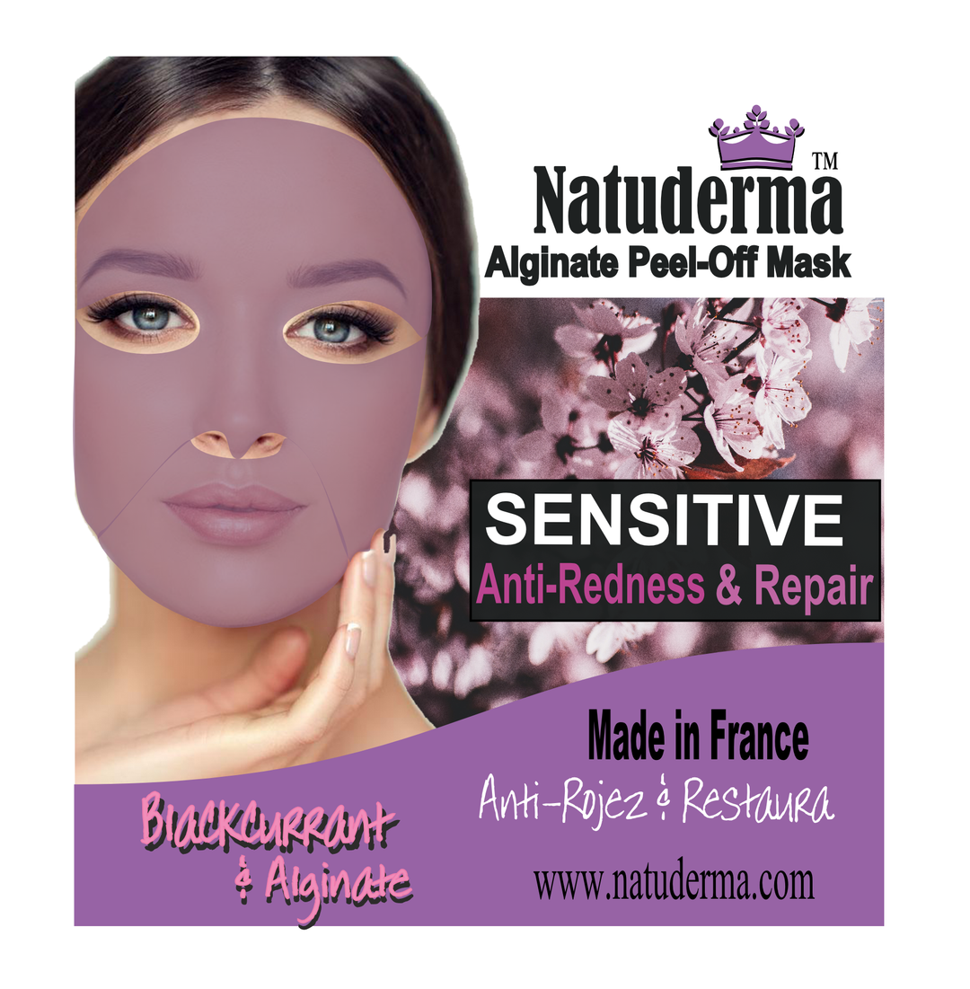 Natuderma Facial Jelly Mask, professional peel off mask for sensitive skin with blackcurrant.