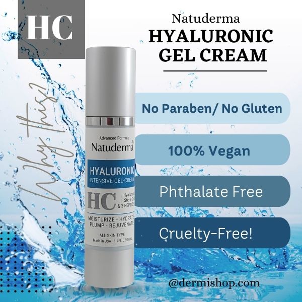 Hyaluronic Acid Serum intensive hydration gel cream, 100% vegan, no paraben, cruelty free, phthalates free by Natuderma