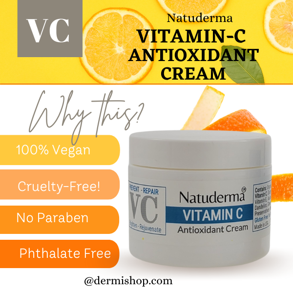 Vitamin C Cream - Face Moisturizer with Vitamin C and Hyaluronic Acid - Natuderma Skincare